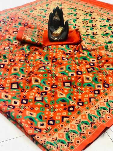  Banarasi Handloom Weaving Patola Silk Saree