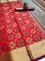 Banarasi Patola Silk with zari weaving Reach Saree thumb 3