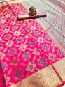 Banarasi Patola Silk with zari weaving Reach Saree thumb 4