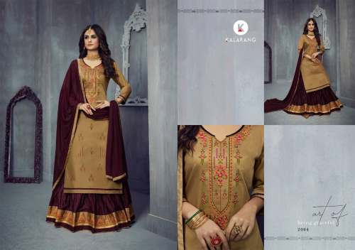 Beautiful Jam Silk Cotton Embroidered Salwar Suit