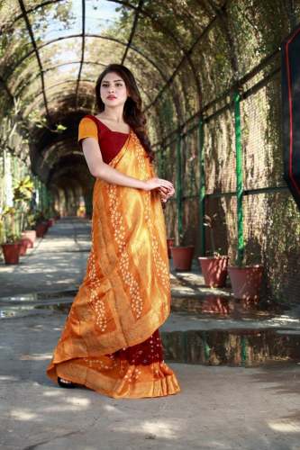 Designer Art Silk latest Bandhani saree