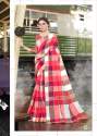 Designer Checks Khadi silk saree thumb 10