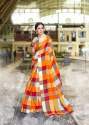 Designer Checks Khadi silk saree thumb 8