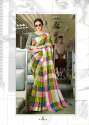 Designer Checks Khadi silk saree thumb 9