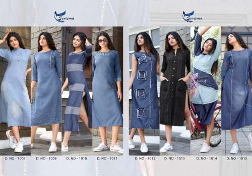 Designer Cotton Denim Kurti