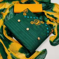 Designer cotton Panel Work Dress Material