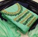  Designer Cotton with Embroidery Dress Material  thumb 1