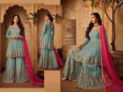 Designer Embroidered Net Gharara Suit
