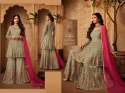 Designer Embroidered Net Gharara Suit thumb 3