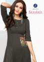 Designer Flaired Rayon Slub Long Kurti thumb 7