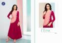 Designer Flaired Rayon Slub Long Kurti thumb 1