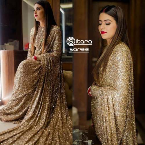 Designer Georgette With Heavy Sequence Work Saree 