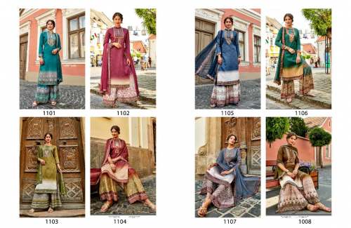 Designer Jam Satin Plazzo Style Straight Suit