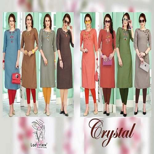 Designer Latest Plain Long Kurti With Hand work