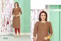 Designer Latest Plain Long Kurti With Hand work thumb 4