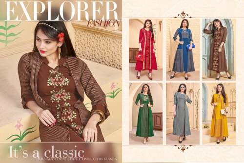 Designer Long Kurti with Shrug