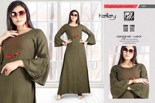 Designer Long rayon and Cotton Printed Kurti