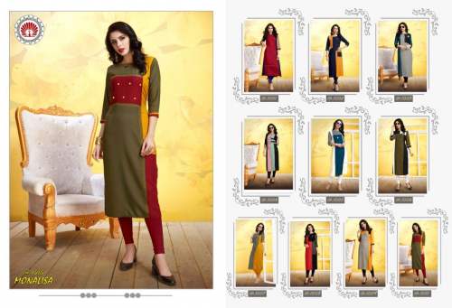 Designer Long Rayon Straight Kurti