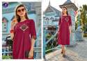 Designer Long Sangam Fabric Kurti thumb 3