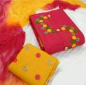 Designer Pc Cotton Embroidered Dress Material  thumb 6