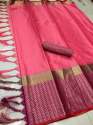 Designer Plain Cotton Silk Saree