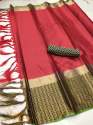Designer Plain Cotton Silk Saree thumb 3