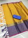 Designer Plain Cotton Silk Saree thumb 5