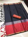 Designer Plain Cotton Silk Saree thumb 9