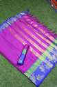 Designer Poly cotton saree thumb 3