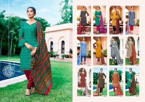 Designer Printed Cotton Dress Material