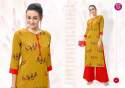 Designer Printed Kurti with Plazzo thumb 3