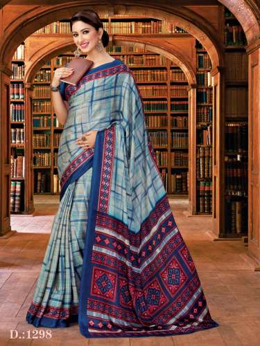Designer Printed Uniform Silk saree