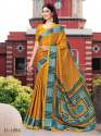 Designer Printed Uniform Silk saree thumb 5