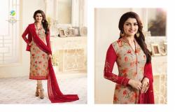 Designer Printed with Embroidered Straight Suit1