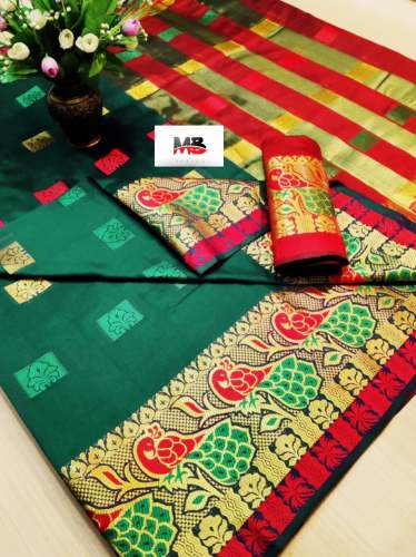Designer Pure Cotton Silk saree With Latest Pallu