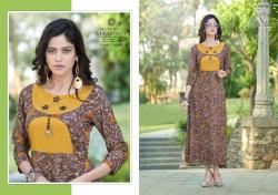 Designer Rayon Plain and printed Kurti3