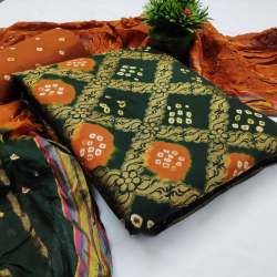 Designer Satin Cotton Zari Weaving Dress Material 