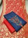 Designer Slub Cotton & Handwork Dress Material  thumb 2