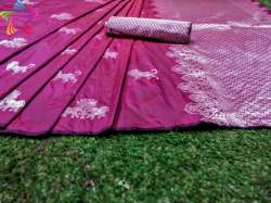 Elegant Banarasi Silk Saree With Silver Zari Pallu
