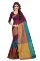 fabliva-designer-magenta-aqua-beige-cotton-saree