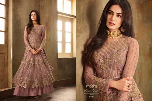 Fancy Embroidered Net Anarkali Suit