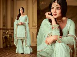 Heavy Embroidered Gharara Suit with diamond work