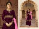Heavy Embroidered Satin Georgette Gharara Suit thumb 1