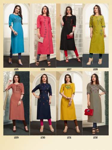 Ladies Designer Rubby Silk Straight Kurti