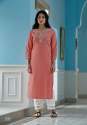 Lakhnavi Embroidered Cotton Kurti thumb 4