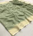 Latest Designer Soft linen silk Saree thumb 1