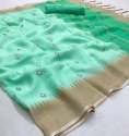 Latest Designer Soft linen silk Saree thumb 3