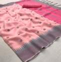 Latest Designer Soft linen silk Saree thumb 9