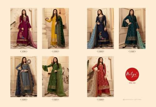 Latest Embroidered Dola Jacquard Plazoo Suit