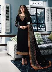 Latest EMbroidered Georgette Straight Suit